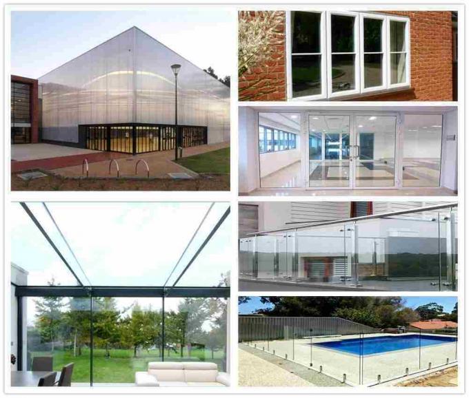 3/8′′ 1/2′′ 10mm 12mm Thick Colorless Transparent Clear Tempered Toughened Glass for Doors Balcony Handle Railing Partition