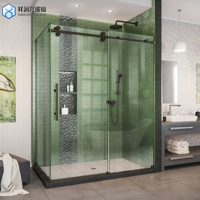 SGS gecertificeerd laag ijzer gehard glas raamloze schuifdeur douche voor hotel badkamer