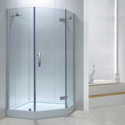 Villa douche kamer met textuurglas hoek deurframe en plexi glas acryl behuizing