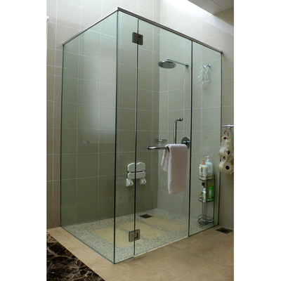 Villa douche kamer met textuurglas hoek deurframe en plexi glas acryl behuizing