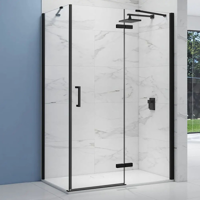 Moderne minimalistische badkamer 8 mm gehard glas Diamant draaide douche deur met 2 handgrepen