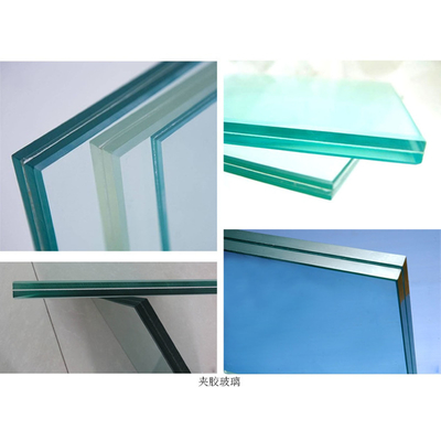 Gematigd 8mm 4mm 4mm 8.38mm Dikte PVB Interlayer Gelamineerd Glas Op aanvraag
