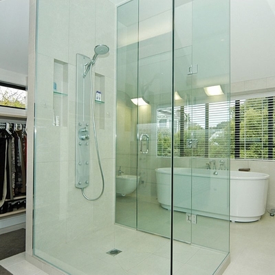 Roestvrij staal getemperd vierzijdig glas douche hut schuifdeur voor Dubai badkamer