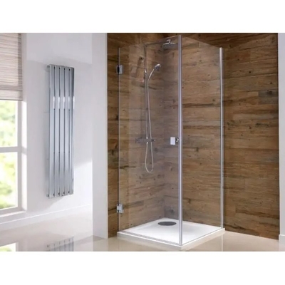Schuifglas douche hut 80X80 Zwart Kleine vierkant voor thuisveiligheid en modern design