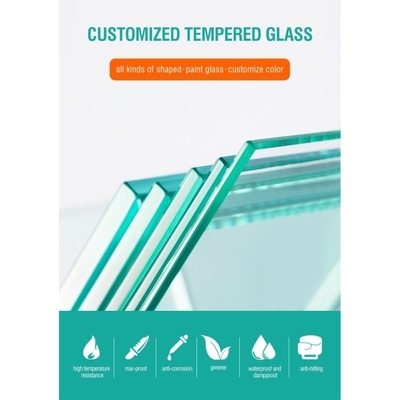 Plat gepolijst rand 6mm Meubel gevel gehard glas voor op maat gemaakte aanvraag