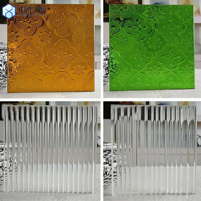 Duidelijk Brons Karatachi Qingdao Glanzend Mistliet Flora Fluted Patroon Glas 7-14 dagen