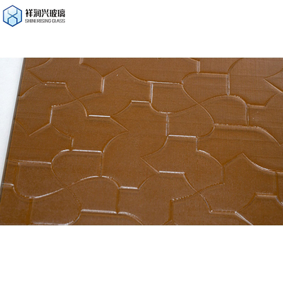 7-14 dagen Levering Decoratief Bruin Gemaakt Glas Met Flora Patroon Dikte 4-8 mm