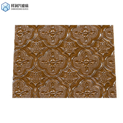 3 mm-8 mm helder en gekleurd Qingdao bedraad patroon glas voor het bouwen van bruin gebosste glas