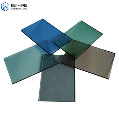 Op maat gemaakte aanvraag Professionele 5 mm reflecterend blauw getinte gehard glas voor ramen