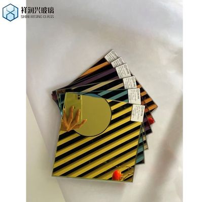 Klantvereiste Moderne bronzen gouden glas gekleurde spiegelpaneel helder drijvend glas