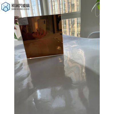 Klantvereiste Moderne bronzen gouden glas gekleurde spiegelpaneel helder drijvend glas