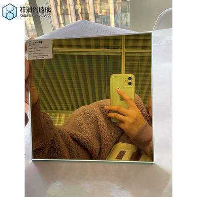 Klantvereiste Moderne bronzen gouden glas gekleurde spiegelpaneel helder drijvend glas