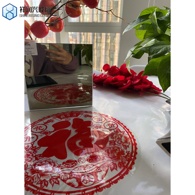 Decoratieve transparante glazen spiegel met plat gepolijst randwerk en SGS-certificaat