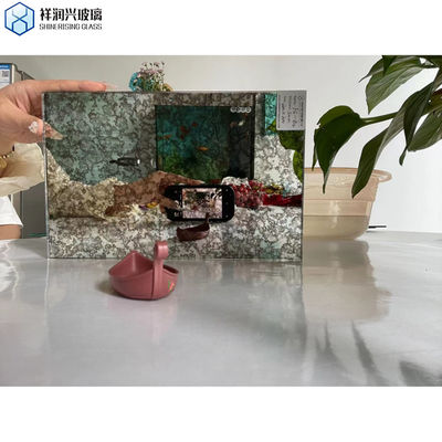 Zilveren afwerking Retro Modern Custom Beveled Antieke spiegeltegels voor klassieke muurkunst