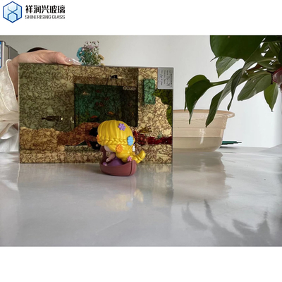 Vintage groot decoratief glas zilveren spiegels badkamerspiegel met plat gepolijste rand