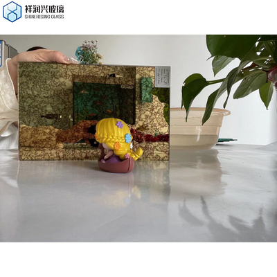 Op maat gemaakte techniek Vintage Decoratieve Roeste Spiegel Gelamineerd Glas Gouden Antiek