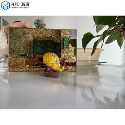 Op maat gemaakte techniek Vintage Decoratieve Roeste Spiegel Gelamineerd Glas Gouden Antiek