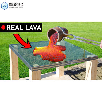 Op maat gemaakte aanvraag Vlak gepolijst rand gehard borosilicaat glas voor open haard