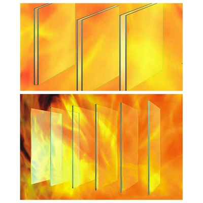 1830*2440/2140*3300/2440*3660 Hoogtemperatuurbestendige keramische open haardglasdeuren