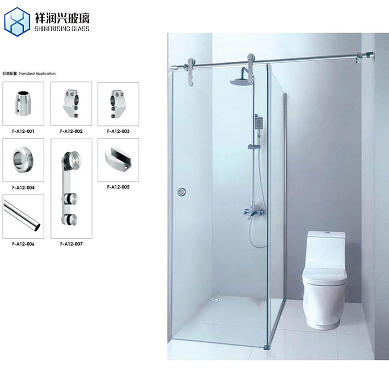Dubbele schuifdeur badkamer douche kamer met helder gehard glas en aluminium legering frame