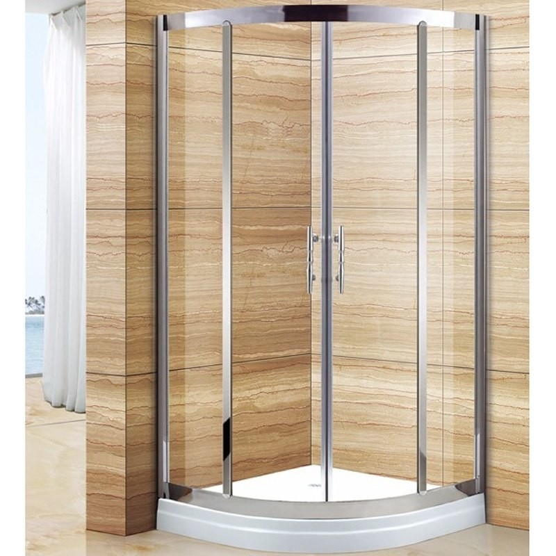 Roestvrij staal getemperd vierzijdig glas douche hut schuifdeur voor Dubai badkamer