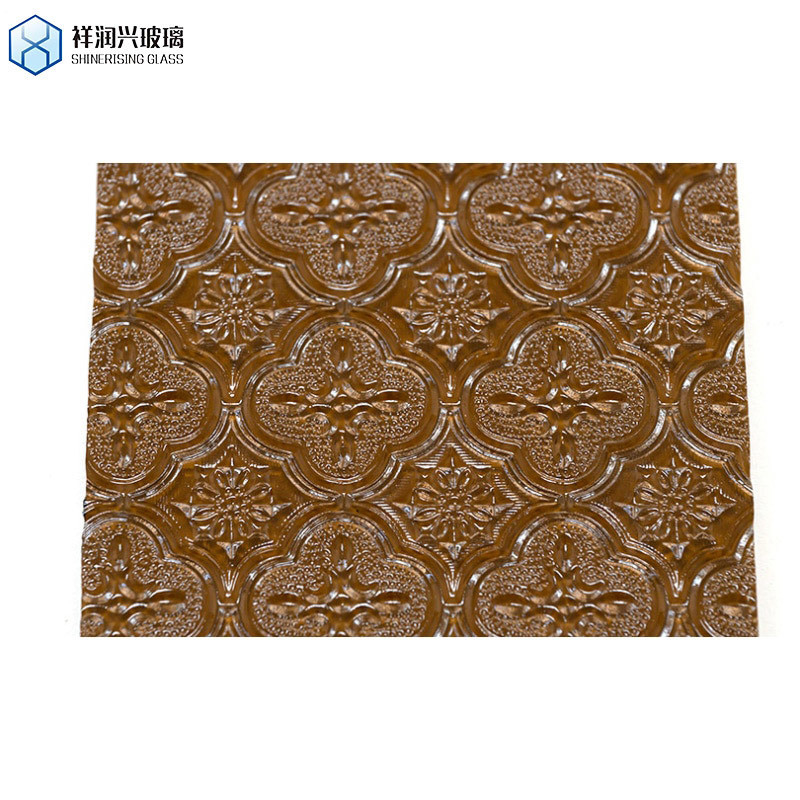 3 mm-8 mm helder en gekleurd Qingdao bedraad patroon glas voor het bouwen van bruin gebosste glas