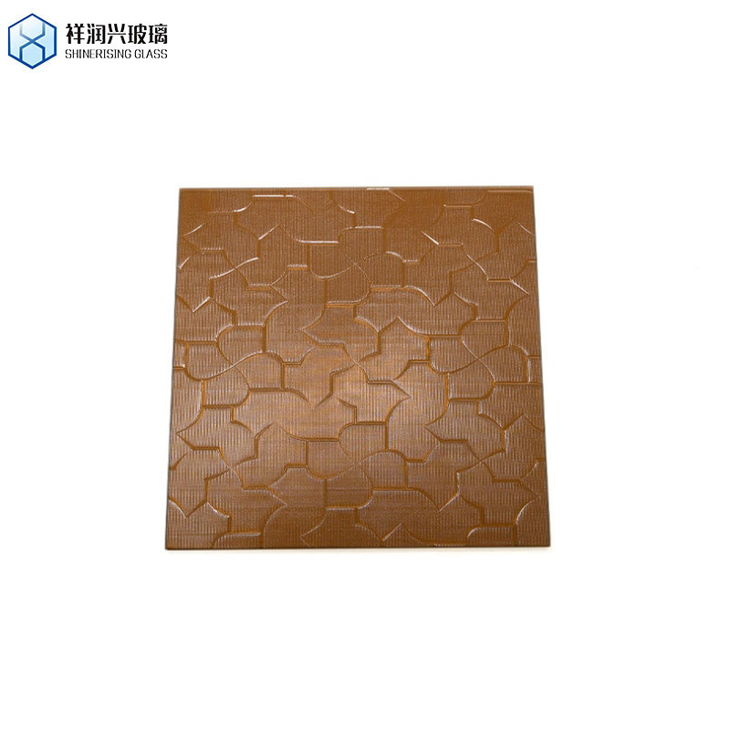 1 mm Regen/Diamant/Waterkleurig Spiegelscherm voor architectuur en Bruin Embossed Glass