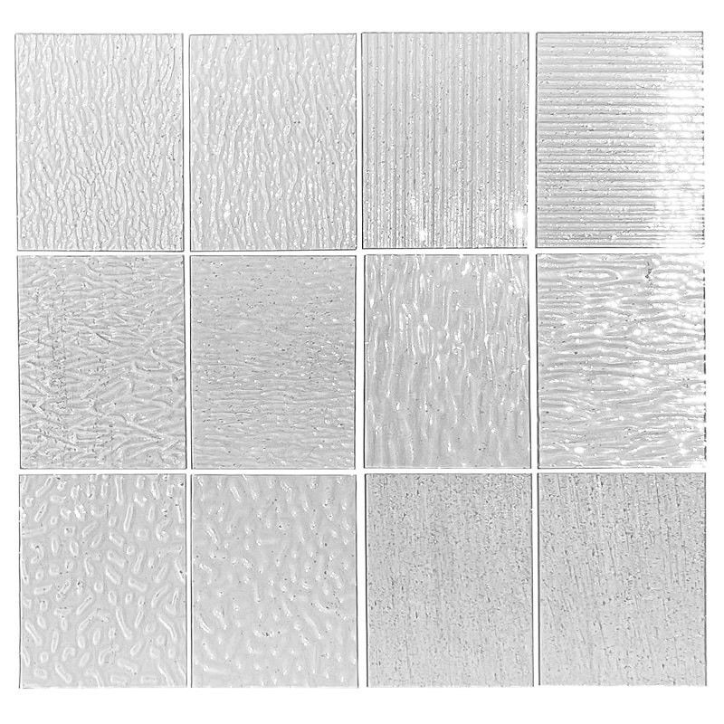 Moru Fluted Spotswood Rainbow Cathedral Satinlite Oceanic Aqualite Textured Pattern Bedraad Glas voor 5