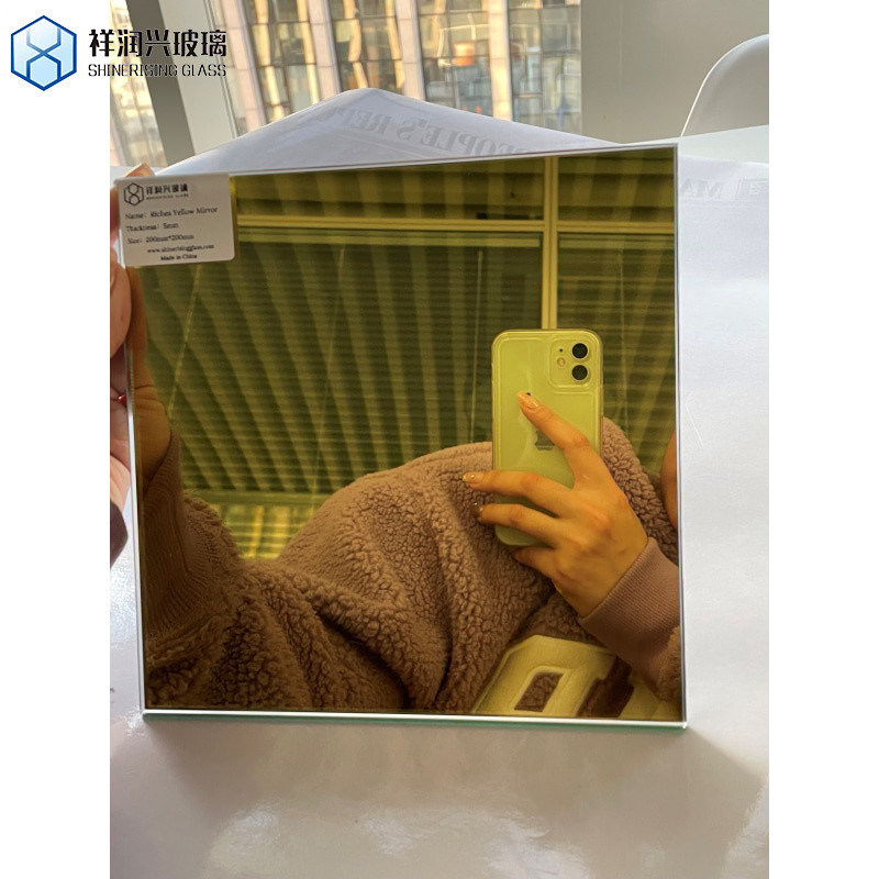 Plat gepolijste werkrand glasframe gekleurde spiegel voor decoratieve drijvende glasspiegel
