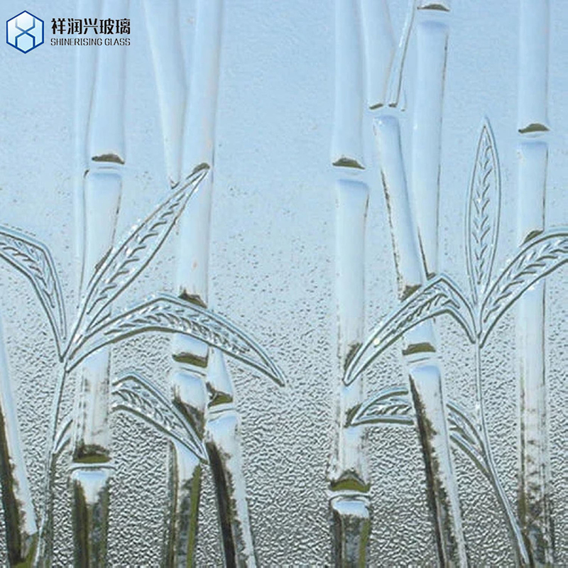Qingdao 3mm-6mm Blauw Flora Glas Helder Moru Patroonvormig Figuurglas met CE ISO9001 Verhard Veiligheid Patroon Privacy Glas Vlak Gepolijst Rand Werk